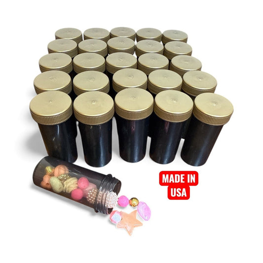 Containers Gold Caps Party Candy Favors Beads Meds Made in USA