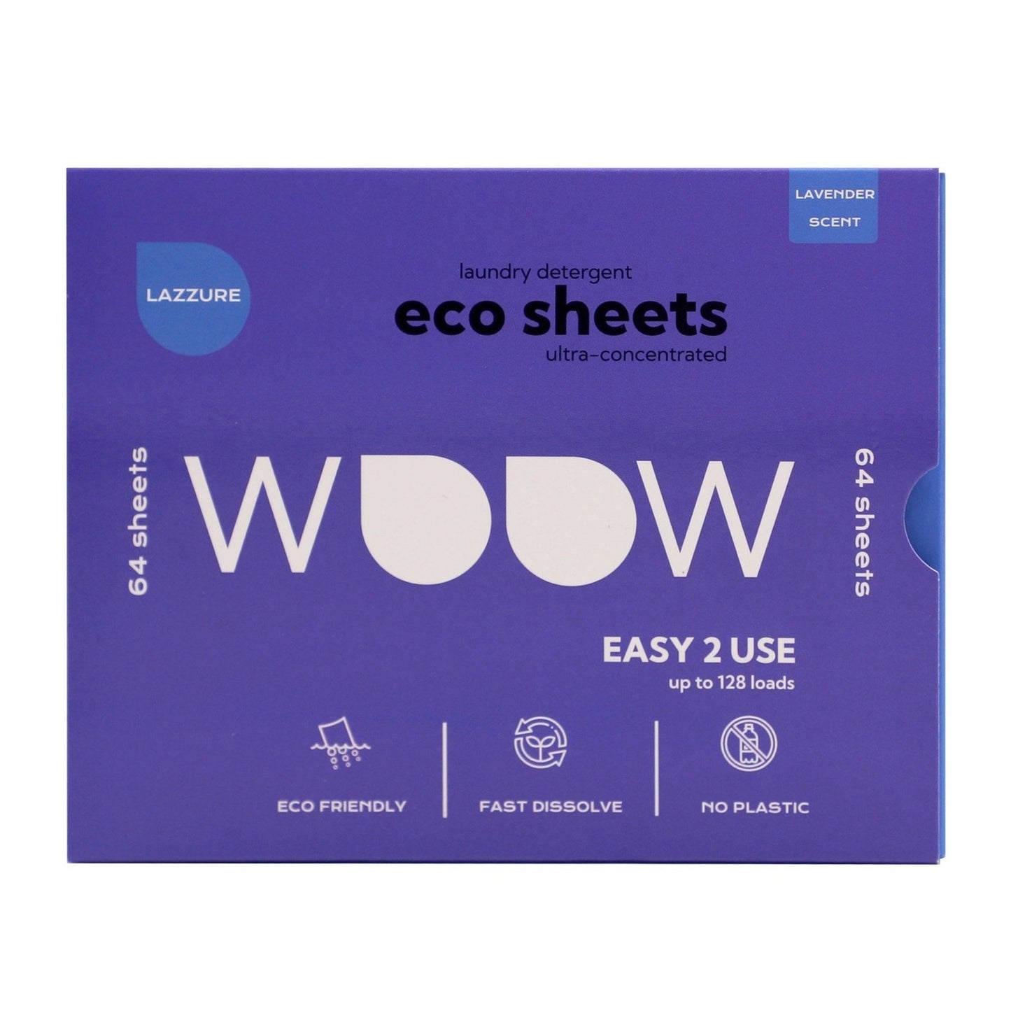 Eco Sheets Lavender Scent Laundry Detergent Sheets 64 Count Lazzure