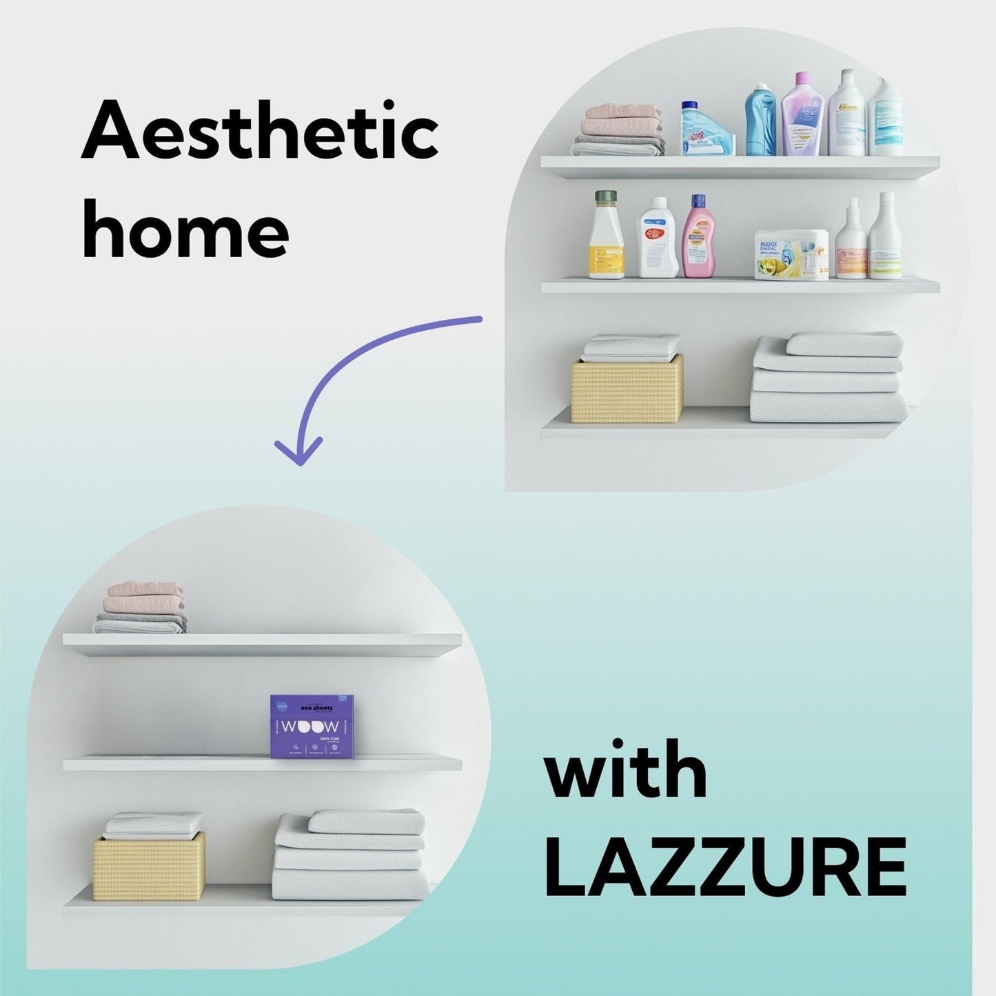 Eco Sheets Lavender Scent Laundry Detergent Sheets 64 Count Lazzure